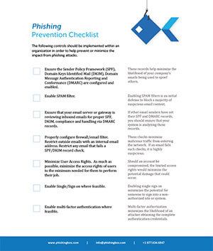 Phishing Prevention Checklist