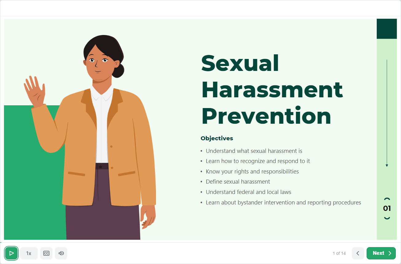 Sexual Harassment Prevention cybersecurity course graphic