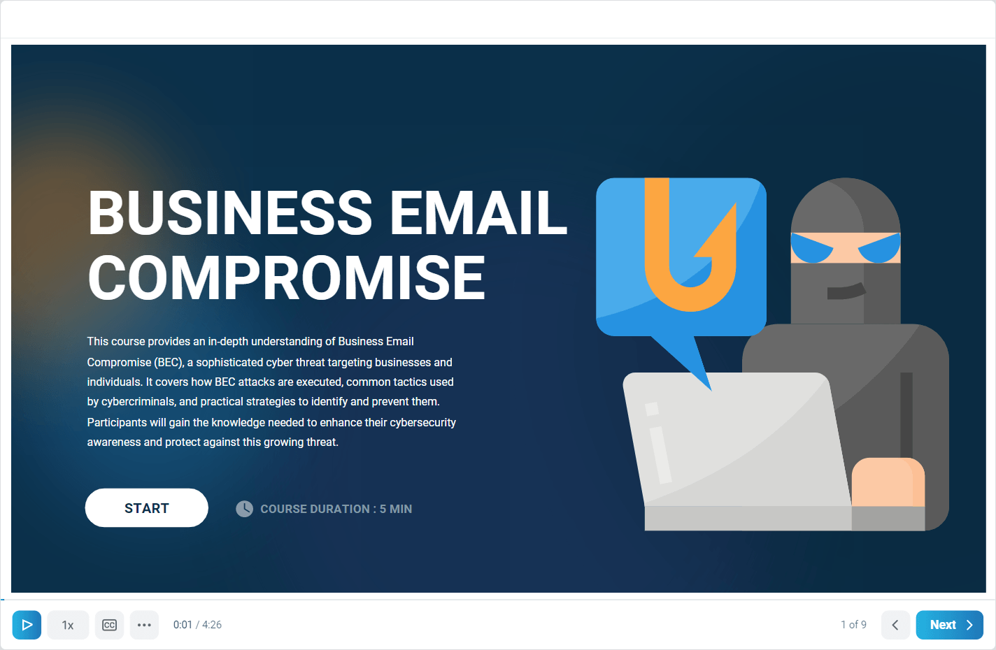 Business Email Compromise cybersecurity course graphic