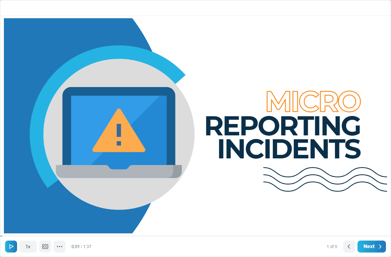 Reporting Incidents cybersecurity course graphic